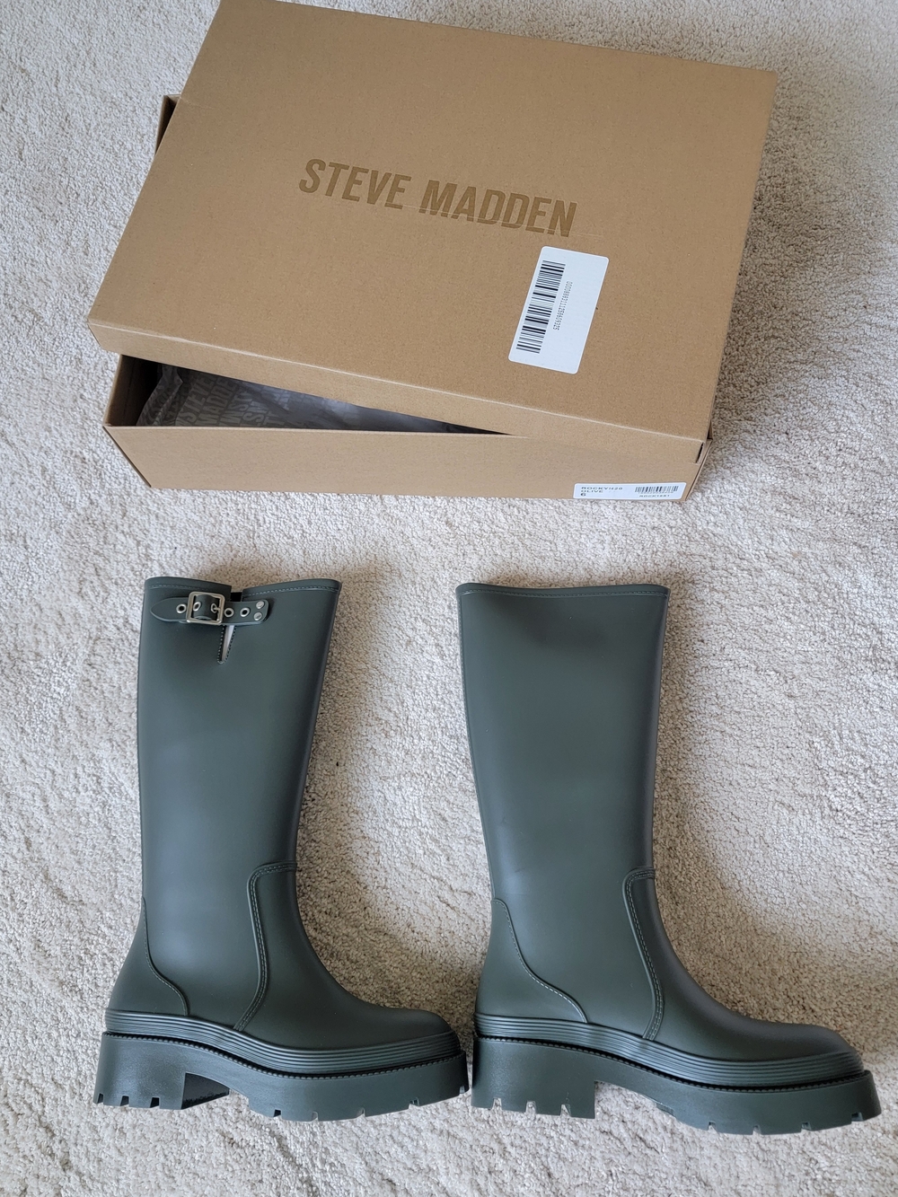 Steve Madden Rocky-H20 Rain Boots - Olive Green - Size 6 NIB - Picture 5 of 10